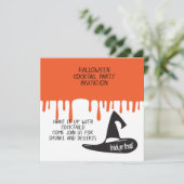 Halloween Cocktail Night Party Modern Zwart Pet Kaart (Staand voorkant)