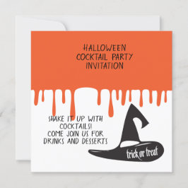 Halloween Cocktail Night Party Modern Zwart Pet Kaart