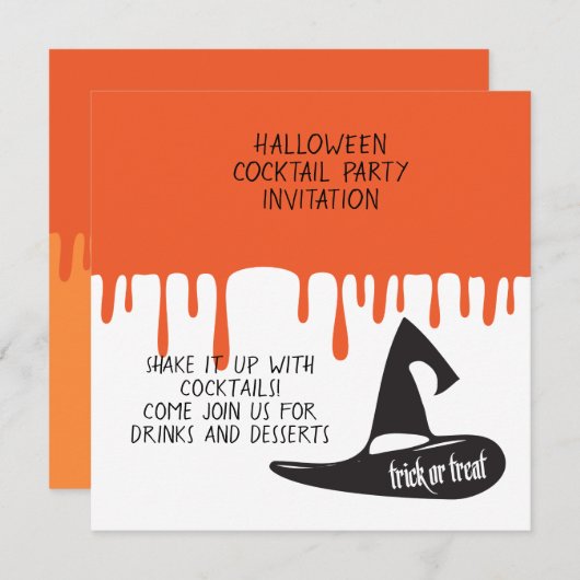 Halloween Cocktail Night Party Uitnodiging (Voorkant / Achterkant)
