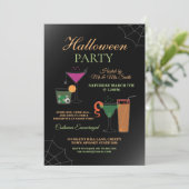 Halloween Cocktail Nodig House Party Spooky uit Kaart (Staand voorkant)