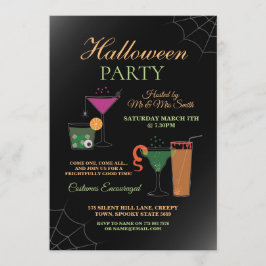 Halloween Cocktail Nodig House Party Spooky uit Kaart