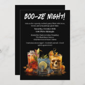 Halloween cocktail party | Boo-ze Night Kaart (Voorkant / Achterkant)