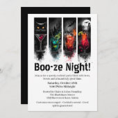 Halloween cocktail party | Boo-ze Night Kaart (Voorkant / Achterkant)