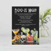 Halloween cocktail party | Boo-ze Night Kaart (Staand voorkant)