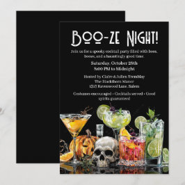 Halloween cocktail party | Boo-ze Night Kaart