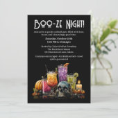Halloween cocktail party | Boo-ze Night Kaart (Staand voorkant)