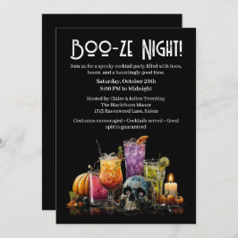 Halloween cocktail party | Boo-ze Night Kaart