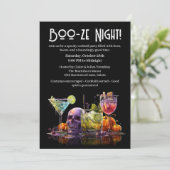 Halloween cocktail party | Boo-ze Night Kaart (Staand voorkant)