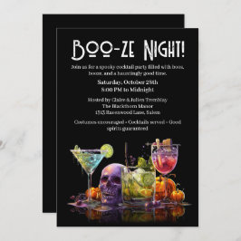 Halloween cocktail party | Boo-ze Night Kaart