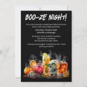 Halloween cocktail party | Boo-ze Night Kaart (Voorkant)