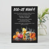 Halloween cocktail party | Boo-ze Night Kaart (Staand voorkant)