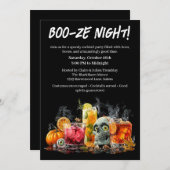 Halloween cocktail party | Boo-ze Night Kaart (Voorkant / Achterkant)