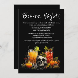 Halloween cocktail party | Boo-ze Night Kaart