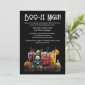 Halloween cocktail party | Boo-ze Night Kaart (Staand voorkant)