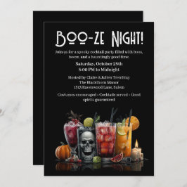Halloween cocktail party | Boo-ze Night Kaart