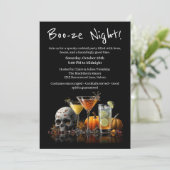 Halloween cocktail party | Boo-ze Night Kaart (Staand voorkant)