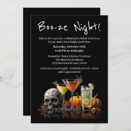 Halloween cocktail party | Boo-ze Night Kaart