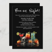 Halloween cocktail party | Boo-ze Night Kaart (Voorkant / Achterkant)
