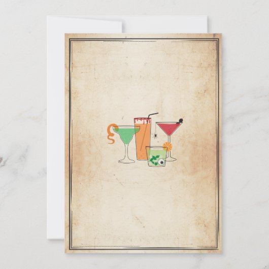 Halloween Cocktail Party Drink Spook Party nodigt Kaart (Achterkant)