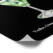 Halloween Cocktail Party Eyeball Martini Recept Poster (Hoek)