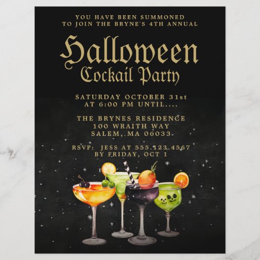 Halloween Cocktail Party Flyer (Voorkant)