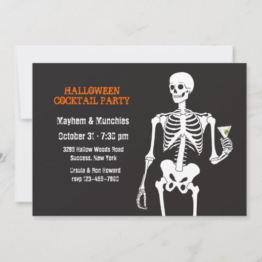 Halloween Cocktail Party Invitation Kaart (Voorkant)