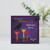 Halloween Cocktail Party Invitation Kaart (Staand voorkant)