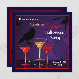 Halloween Cocktail Party Invitation Kaart