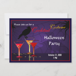 Halloween Cocktail Party Invite Kaart