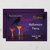 Halloween Cocktail Party Invite Kaart (Voorkant / Achterkant)