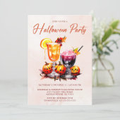 Halloween Cocktail Party Kaart (Staand voorkant)