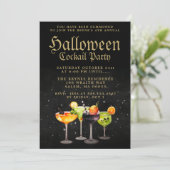 Halloween Cocktail Party Kaart (Staand voorkant)