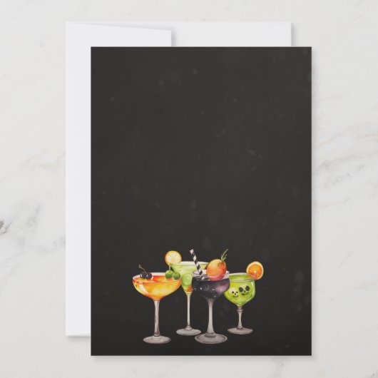 Halloween Cocktail Party Kaart (Achterkant)