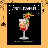 Halloween cocktail party met pompoen recept poster