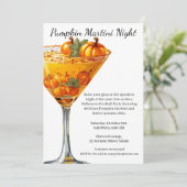Halloween cocktail party | Pumpkin Martini Kaart (Staand voorkant)