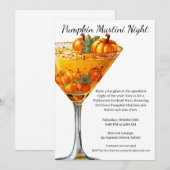 Halloween cocktail party | Pumpkin Martini Kaart (Voorkant / Achterkant)