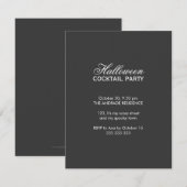 Halloween Cocktail Party Script Lettertype zwart w Kaart (Voorkant / Achterkant)