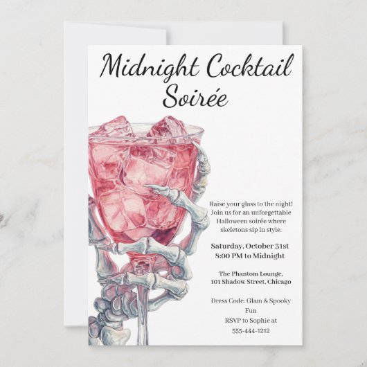 Halloween cocktail party | Skelethand Kaart (Voorkant)