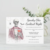 Halloween cocktail party | Spooky Chic Night Kaart (Staand voorkant)
