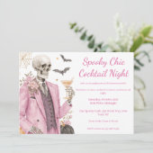 Halloween cocktail party | Spooky Chic Night Kaart (Staand voorkant)