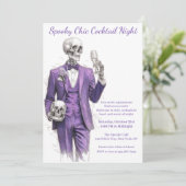 Halloween cocktail party | Spooky Chic Night Kaart (Staand voorkant)