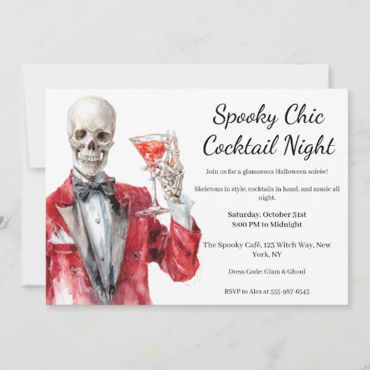 Halloween cocktail party | Spooky Chic Night Kaart (Voorkant)
