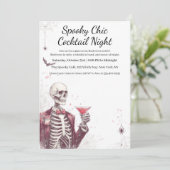 Halloween cocktail party | Spooky Chic Night Kaart (Staand voorkant)