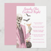 Halloween cocktail party | Spooky Chic Night Kaart (Voorkant / Achterkant)