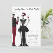 Halloween cocktail party | Spooky Chic Night Kaart (Staand voorkant)
