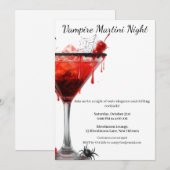 Halloween cocktail party | Vampire Martini Kaart (Voorkant / Achterkant)