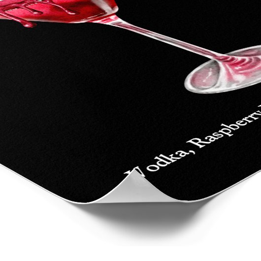 Halloween Cocktail Party Vampire Martini Recept Poster (Hoek)