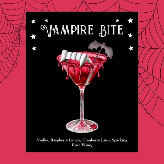 Halloween Cocktail Party Vampire Martini Recept Poster