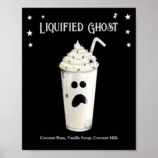Halloween Cocktail Party Vloeibaar Ghost Recept Poster (Voorkant)