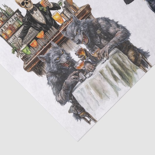 Halloween Cocktail Party Witches Waterverf Tissuepapier (Detail)